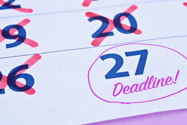 a calendar showing that a task deadline has been reached